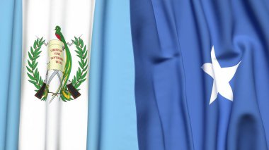 GATEMALA ve SOMALYA bayrakları gerçekçi kumaş dokusuyla