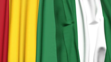 Guinea ve NIGERIA bayrakları gerçekçi kumaş dokusuyla