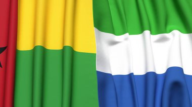 Guinea-BISSAU ve SIERRA LEone bayrakları.