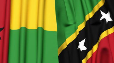 Guinea-BISSAU bayrakları ve gerçekçi kumaş dokusuna sahip Aziz KITT