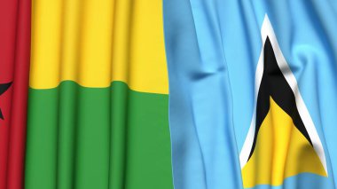 Guinea-BISSAU ve Saint LUCIA bayrakları.