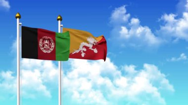 Direkte AfgANISTAN ve BHUTAN bayrakları sallamak alfa kanalı dahil