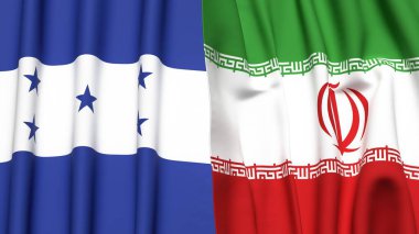 HONDURAS Bayrakları ve gerçekçi kumaş dokusuna sahip İranlılar