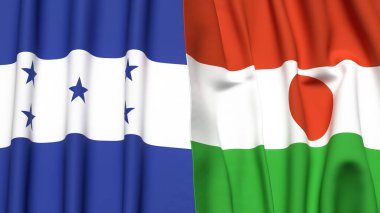 HONDURAS Bayrakları ve gerçekçi kumaş dokusuna sahip NIGER