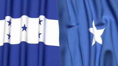 HONDURAS Bayrakları ve gerçekçi kumaş dokusuna sahip SOMALYA