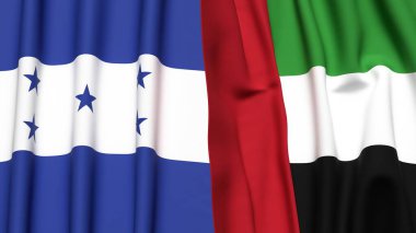 HONDURAS ve BAE bayrakları gerçekçi kumaş dokusuyla
