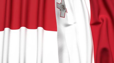 Gerçekçi kumaş desenli INDONEZYA ve MALTA bayrakları