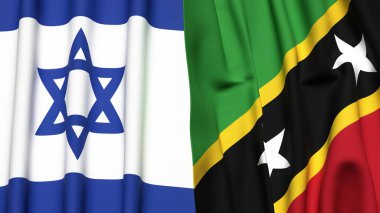 İsrail bayrakları ve gerçekçi kumaşlı Aziz KITTS