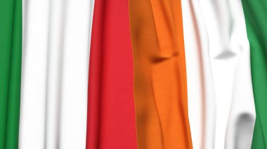 İtalyan bayrakları ve gerçekçi kumaş dokusuna sahip IVORY Kıyı