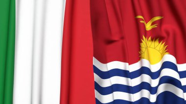 İtalyan bayrakları ve gerçekçi kumaş dokusuna sahip KIRIBATI