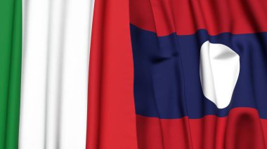 İtalyan bayrakları ve gerçekçi kumaş desenli LAOS