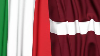 İtalyan bayrakları ve gerçekçi kumaş desenli LATVIA