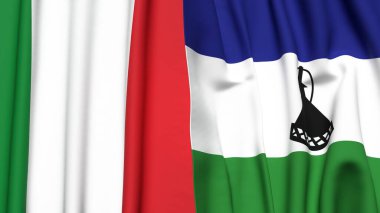 İtalyan bayrakları ve gerçekçi kumaş desenli LESOTHO