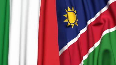 İtalyan bayrakları ve gerçekçi kumaş desenli NAMIBIA