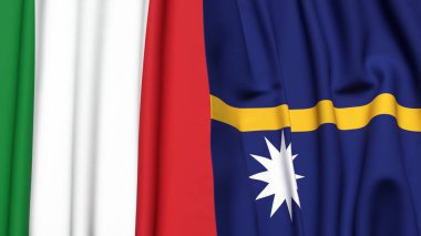 İtalyan bayrakları ve gerçekçi kumaş dokusuna sahip NAURU