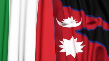 İtalyan bayrakları ve gerçekçi kumaş desenli NEPAL