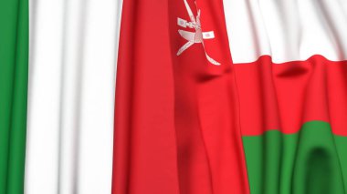 İtalyan bayrakları ve gerçekçi kumaş dokusuna sahip OMAN