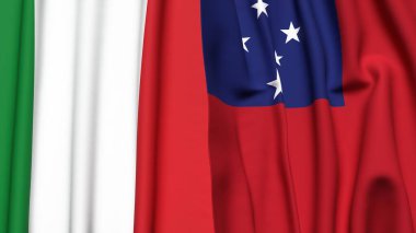 İtalyan bayrakları ve gerçekçi kumaş desenli SAMOA