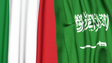 İtalyan bayrakları ve gerçekçi kumaş dokusuna sahip SAUDI ARABIA