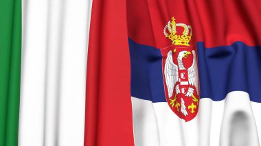 İtalyan bayrakları ve gerçekçi kumaş dokusuna sahip SERBIA