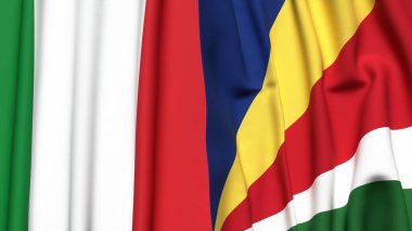 İtalyan bayrakları ve gerçekçi kumaş desenli SEYCHELLES