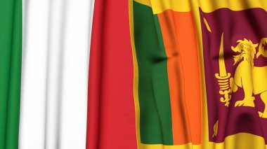 İtalyan bayrakları ve gerçekçi kumaş dokusuna sahip SRI LANKA