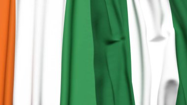 Gerçekçi kumaş dokusuna sahip IVORY Kıyı ve Nijerya bayrakları