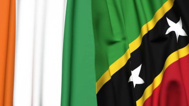 IVORY Kıyı ve Gerçek kumaş dokusuna sahip Aziz KITT Bayrakları