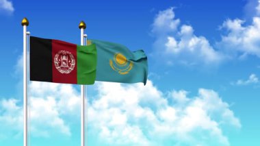 Direkte AfgANISTAN ve KAZAKHSTAN 'ın bayraklarını sallamak alfa kanalı dahil.
