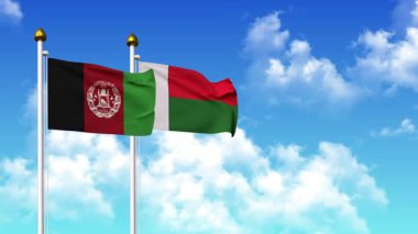 Direkte AfgANISTAN ve MADAGASCAR bayrakları sallamak alfa kanalı dahil