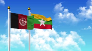 Kutuptaki AFGHANISTAN ve Myanmar bayrakları alfa kanalına dahil.