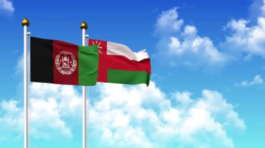 Direkte AfgANISTAN ve OMAN bayrakları dalgalanıyor. Alfa kanalı da dahil.