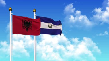 Kutupta alfa kanalıyla birlikte ALBANIA ve EL SALVADOR bayrakları dalgalanıyor