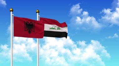 Alfa kanalıyla birlikte kutupta ALBANIA ve IRAQ bayrakları sallanıyor