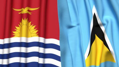 KIRIBATI ve SAINT LUCIA bayrakları.