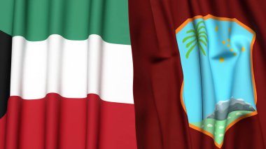 KUWAIT ve Batı Hint Adaları bayrakları.