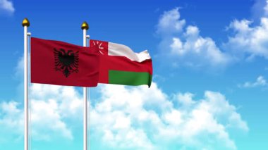 Alfa kanalıyla birlikte kutupta ALBANIA ve OMAN bayrakları dalgalanıyor
