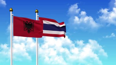 Alfa kanalıyla birlikte kutupta ALBANIA ve THAILAND bayrakları sallanıyor