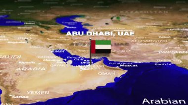 Abu Dabi, BAE 'den Dodoma, TANZANIA' ya bayrak iğneli uçuş