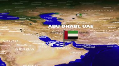 Abu Dabi 'den Amsterdam' a, bayrak iğneli NETHERLANDS uçuşu