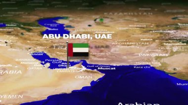 Abu Dabi, BAE 'den Bangkok' a, Tayland 'a bayrak rozetleriyle uçuş