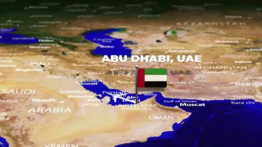 Abu Dabi 'den Berlin' e, bayrak iğneli Almanya uçuşu.