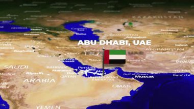 Abu Dabi, BAE 'den Bern' e, bayrak iğneli SWitzERLAND uçuşu