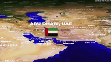 Abu Dabi, BAE 'den Bishkek, Kırgızistan' a bayrak iğneli uçuş