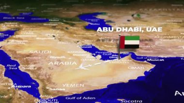 Abu Dabi, UAE 'den Buenos Aires' e, ARGENTINA 'ya bayrak iğneli uçuş