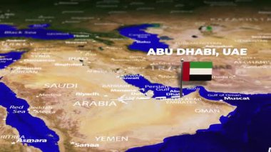 Abu Dabi 'den, BAE' den Caracas 'a, Venezuela' ya bayrak iğneleriyle uçuş