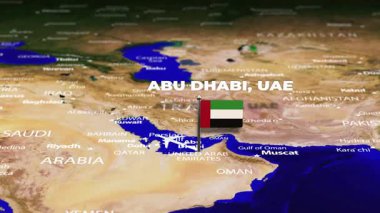 Abu Dabi 'den Kopenhag' a bayrak iğneli uçuş.