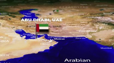 Abu Dabi, UAE 'den Dili' ye uçuş, Doğu Timor bayrak iğneli.