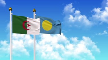 Alfa kanalıyla birlikte kutupta ALGERIA ve PALAU bayrakları dalgalanıyor