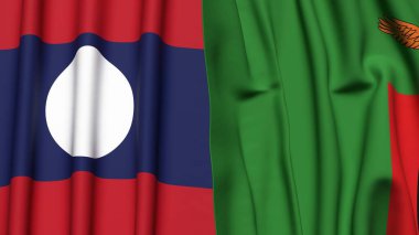 LAOS ve ZAMBIA bayrakları